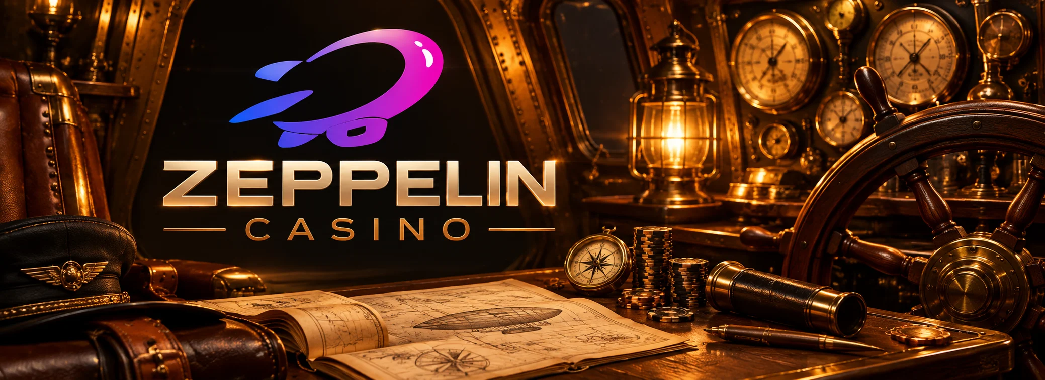 Baner Zeppelin Casino z pakietem powitalnym 11 600 € i 300 darmowymi spinami